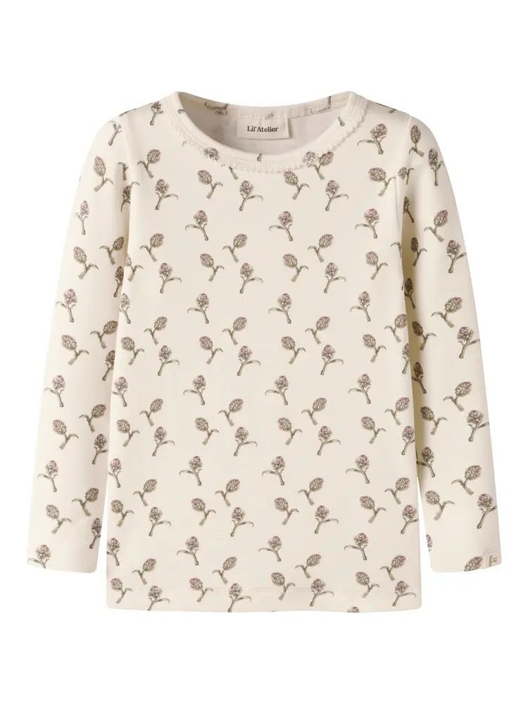 Lil' Atelier Noel Langærmet Slim Body - Turtledove - 56