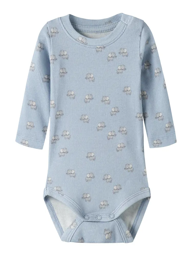 Hobit Langærmet Body - Blue fog - 80 billede