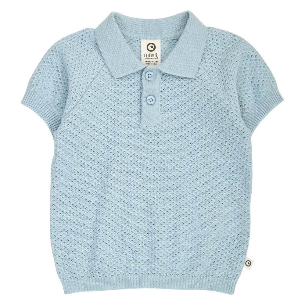 SEA Strikket Polo - Ocean - 68 billede