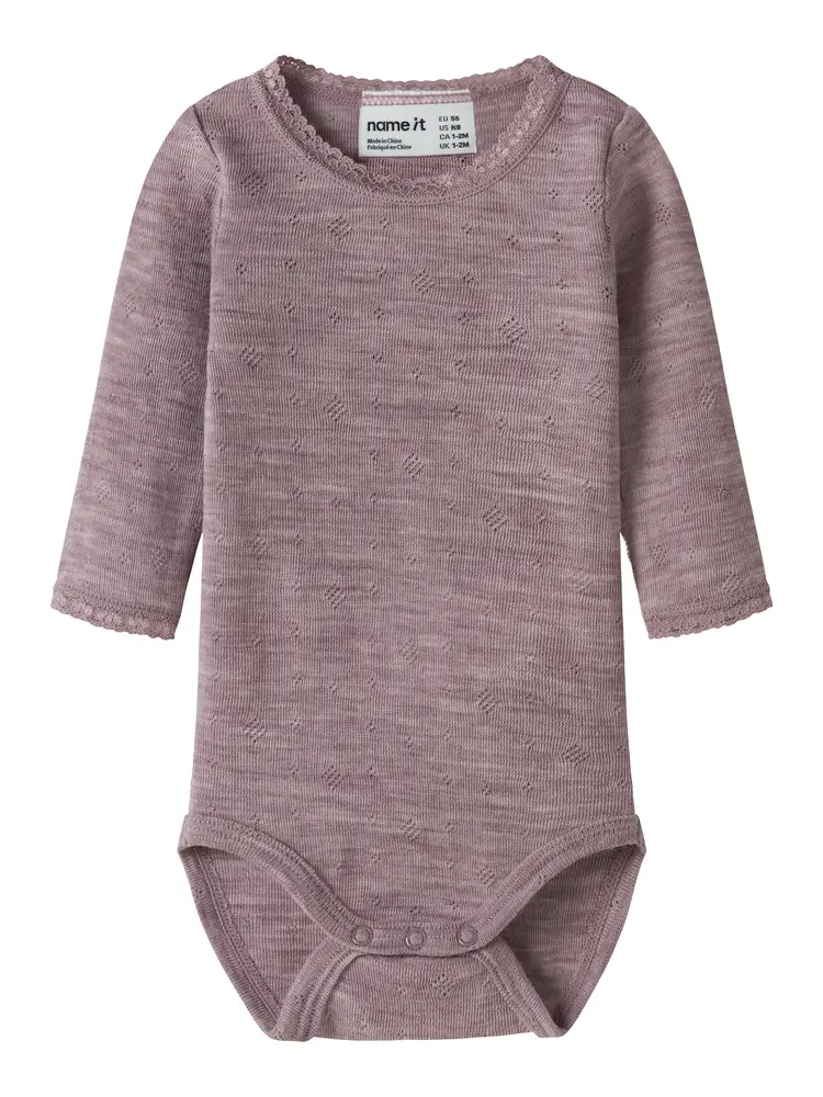 Name It Wang Uld Langærmet Body - Toadstool - 56
