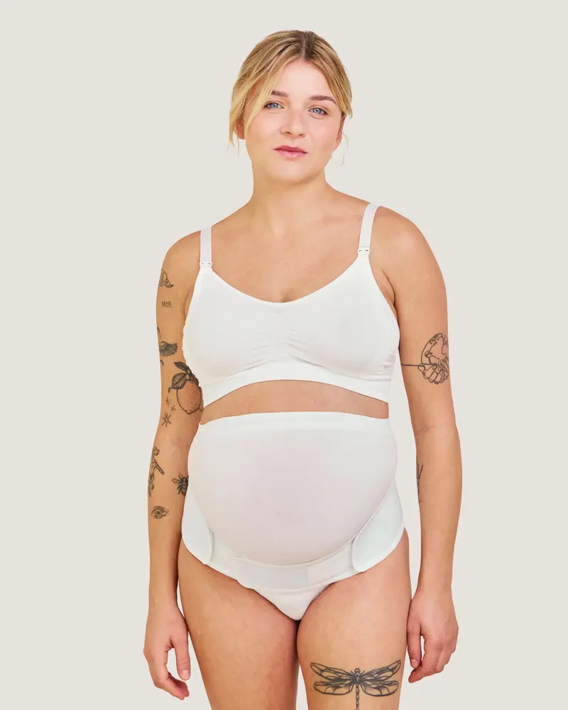 Graviditets støttebælte, hvid L/XL billede