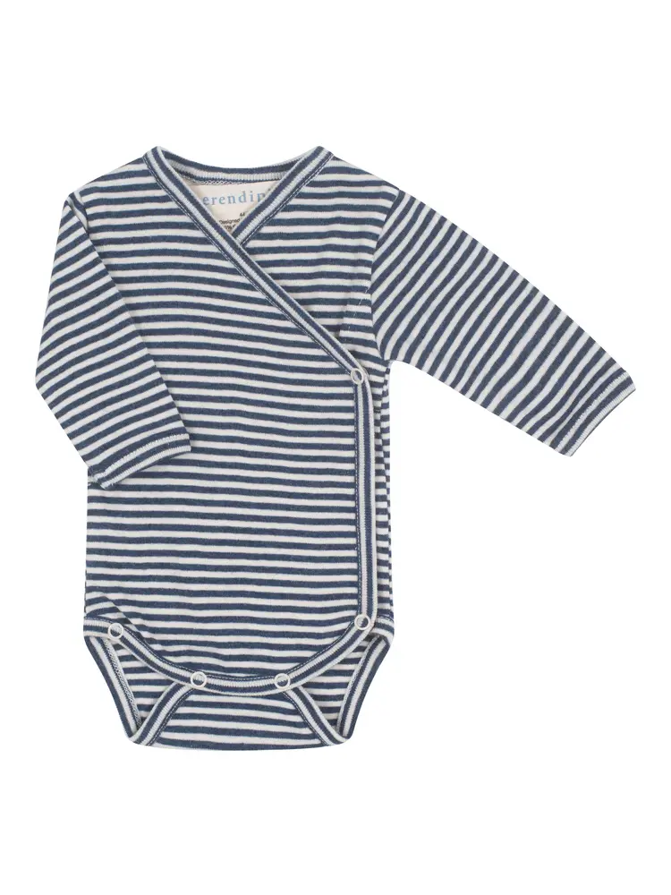 Nyfødt Slå-om Body - Mørkeblå - 44CM billede