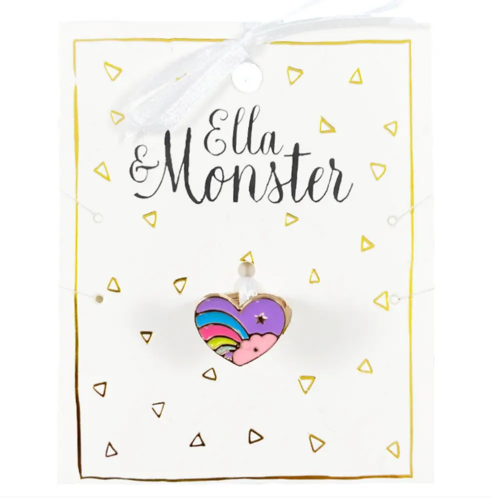 Ring Rainbow Heart Purple billede