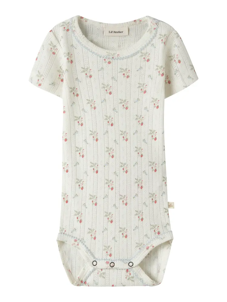 Lil' Atelier Rachello Duna Kortærmet Slim Body - Coconut Milk - 56 billede