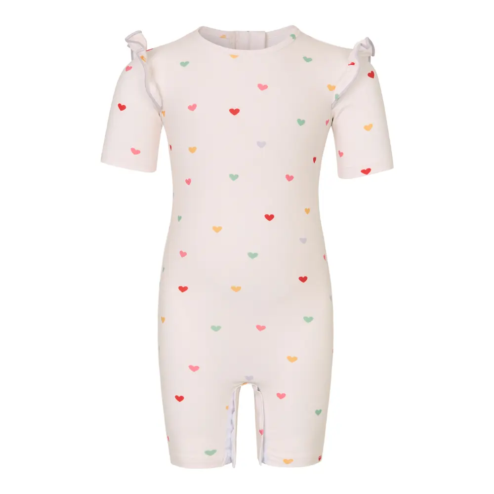 Badeheldragt - Hearts - Cream - 9-12 MDR. billede