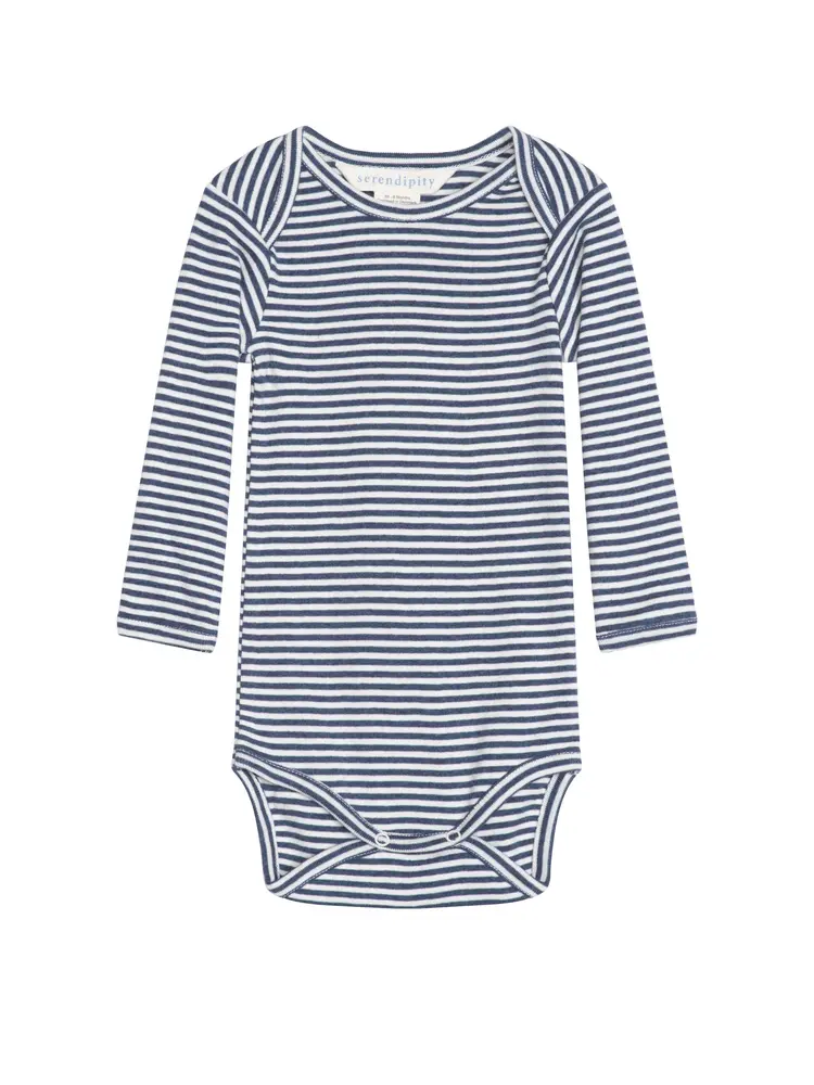 Body m. Striber - Mørkeblå - 74 billede