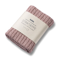 Striktæppe, bomuld Cameo Pink