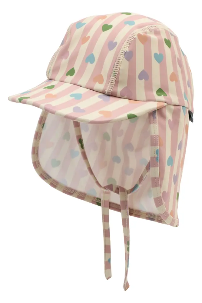 Solhat UV m. Print - Heart AOP - 3-4 ÅR billede