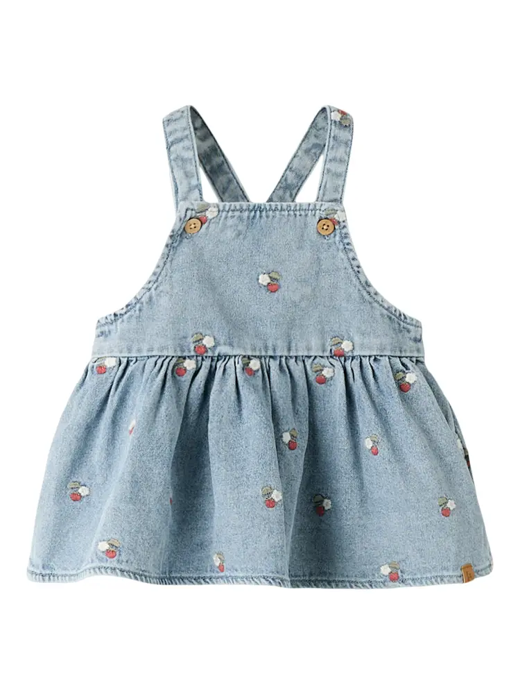 Lil' Atelier Funda Jeanskjole - Medium Blue Denim - 74 billede