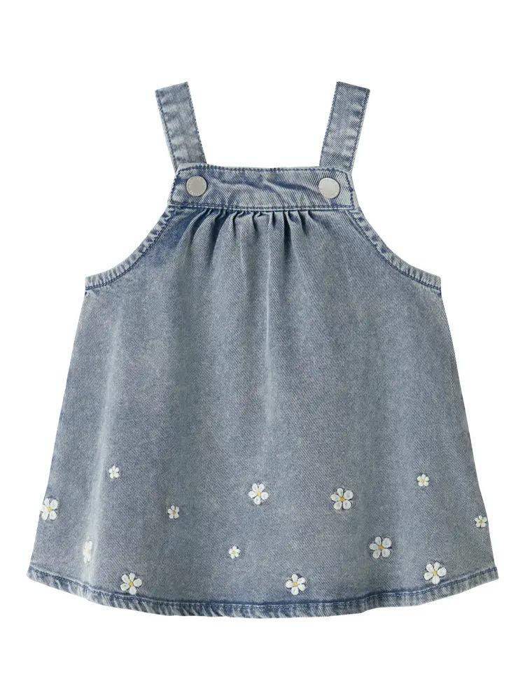 Flora Denim Kjole - Light Blue Denim - 68 billede