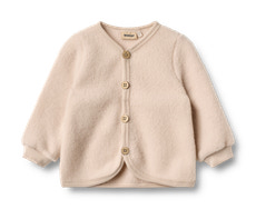 Kari Uld Fleece Cardigan - Pale lilac