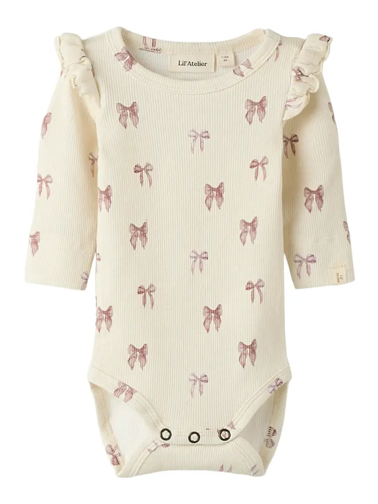 Lil' Atelier Gavo Slim Langærmet Body -  Turtledove - 62