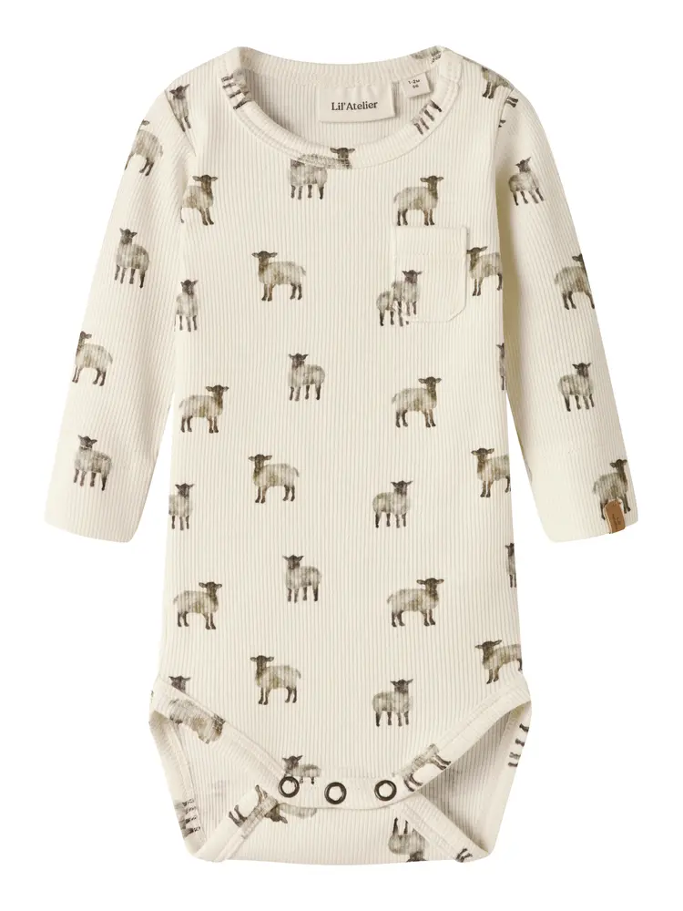 Lil' Atelier Gavo Eko Langærmet Slim Body - Turtledove - 56
