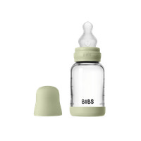 Glass baby bottle silicone 120 ml sage
