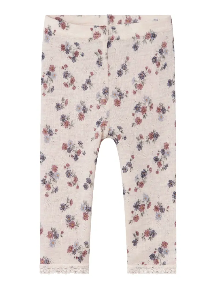 Name It Leggings - Uld - Noos - NbfWang - Lilac Ash m. Hulmønste
