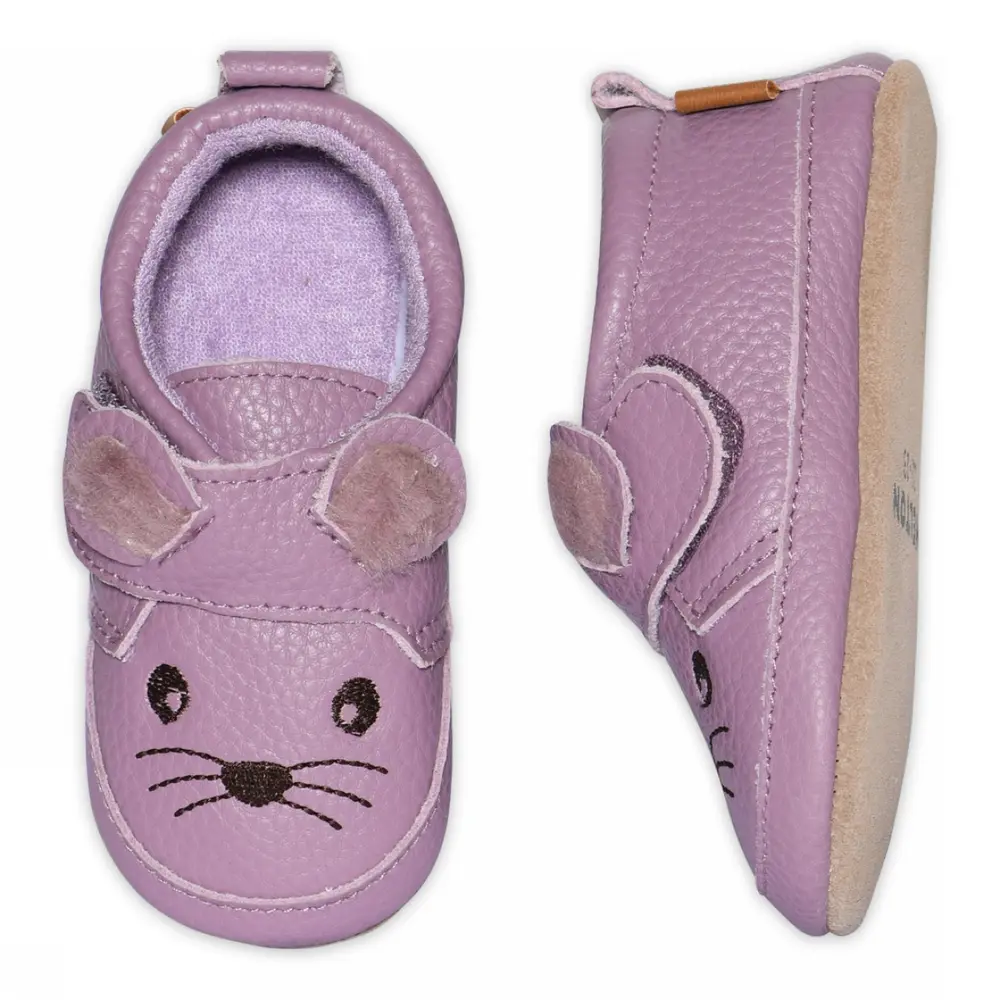 Musse Læder Slippers - Heather Mauve - 20/21 billede