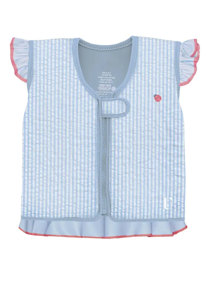 Svømmevest - Seersucker - Ladybug - Blue - 6-8 ÅR billede