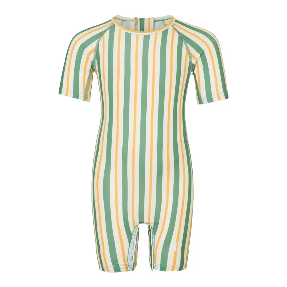 Badeheldragt - Striped - Fern - 3-6 MDR. billede