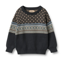 Julius Jacquard Pullover - Navy