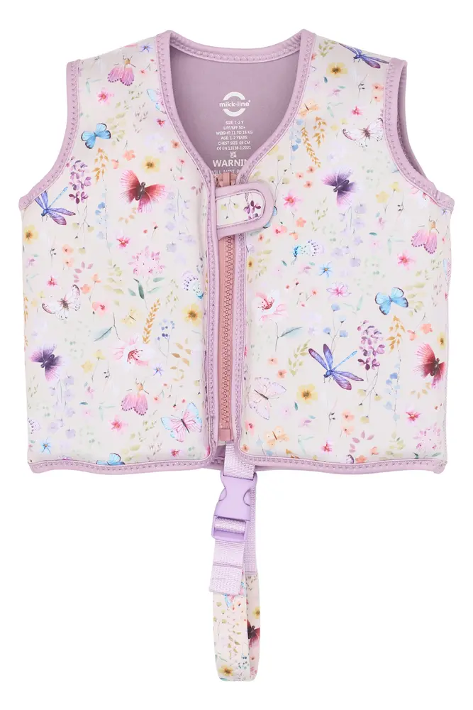 Svømmevest m. Print - Butterfly AOP - 1-2 ÅR billede
