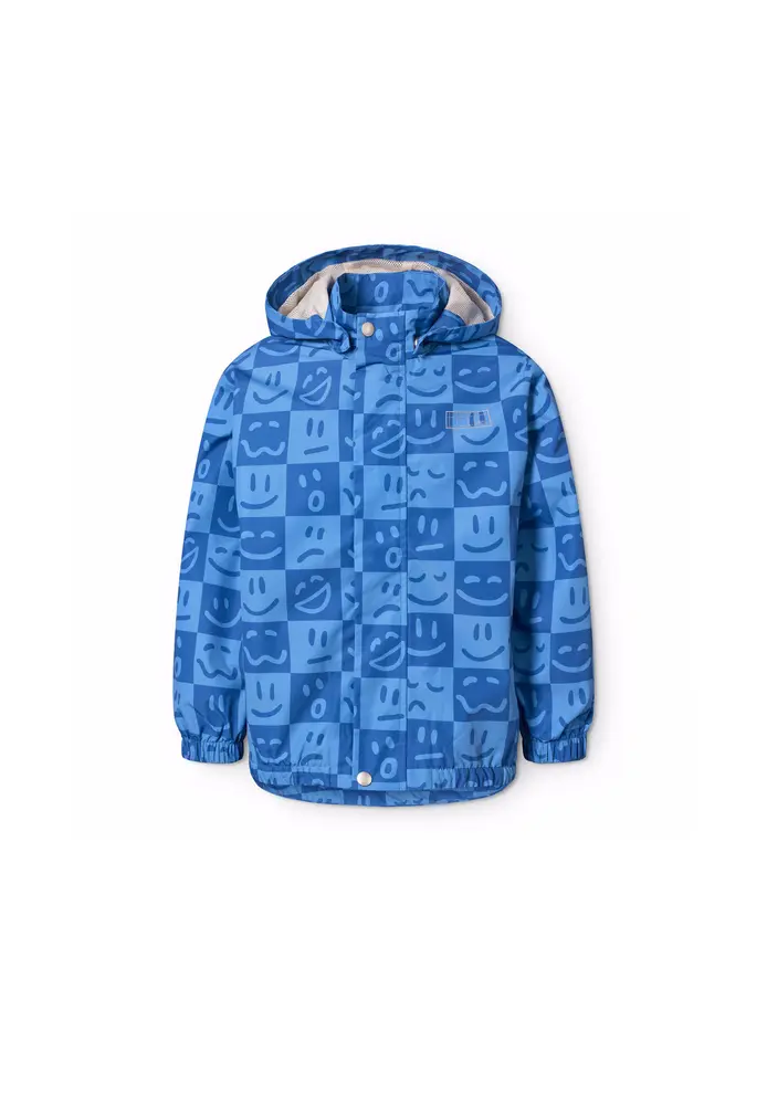 Waiton Regnjakke - Vibe Checks BLU - 98/104 billede