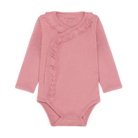 Langærmet Wrap Rib Body - Dusty Rose