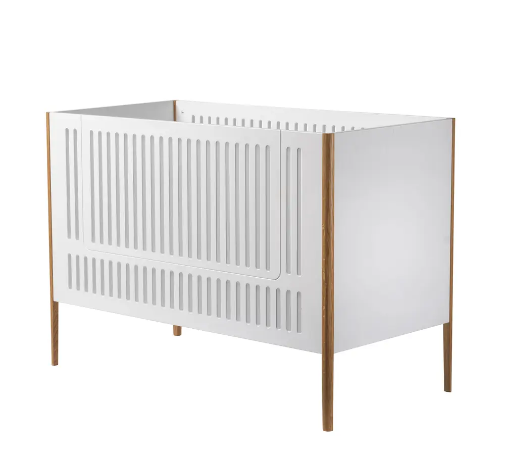 Spoke tremmeseng - Hvid/Eg billede