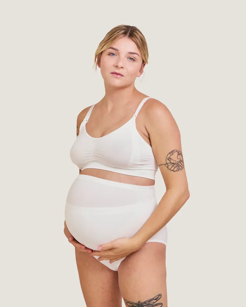 Sømløs Graviditetsstøttebånd - Hvid - Medium billede