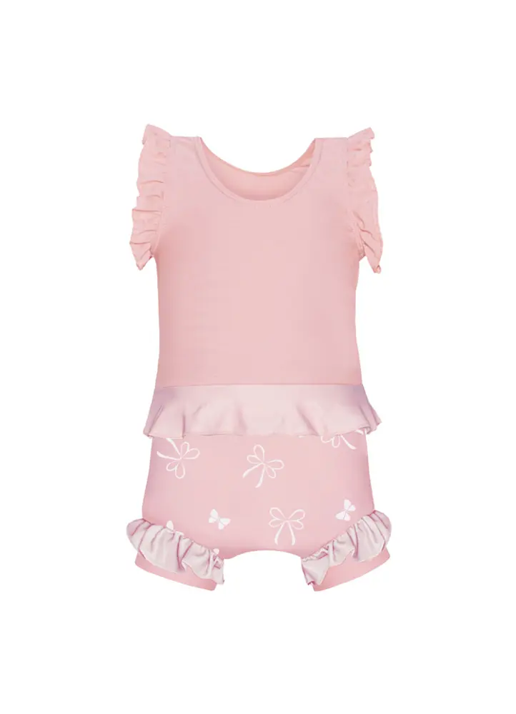 Blebadedragt Neopren - Butterfly & Bow - English Rose - 0-3 MDR. billede