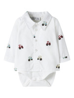 Name It Ractor Langærmet Bodyskjorte - Bright White