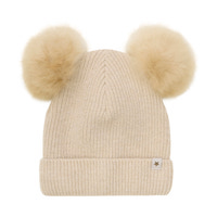 Strik Alpaca Hat Pompoms - Sand melange