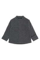 Bomuld Fleece Baby Jakke - Anthracite Melange