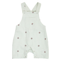 Seersucker Stribede Overalls - Tofu/ Ocean/ Mineral red