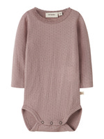 Lil' Atelier Nora Ned Uld Silke Langærmet Slim Body - Fawn
