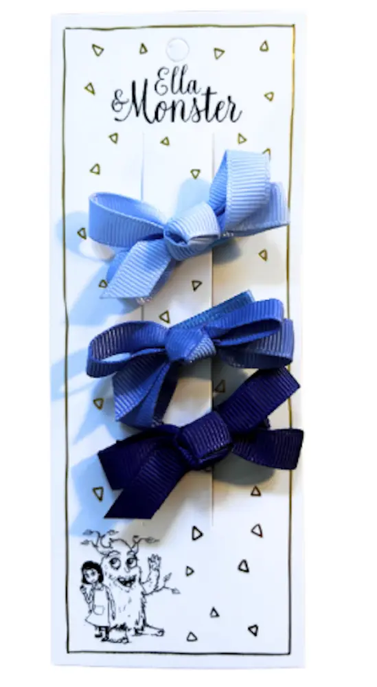 Hårspænde Sæt – Blå Sløjfer billede