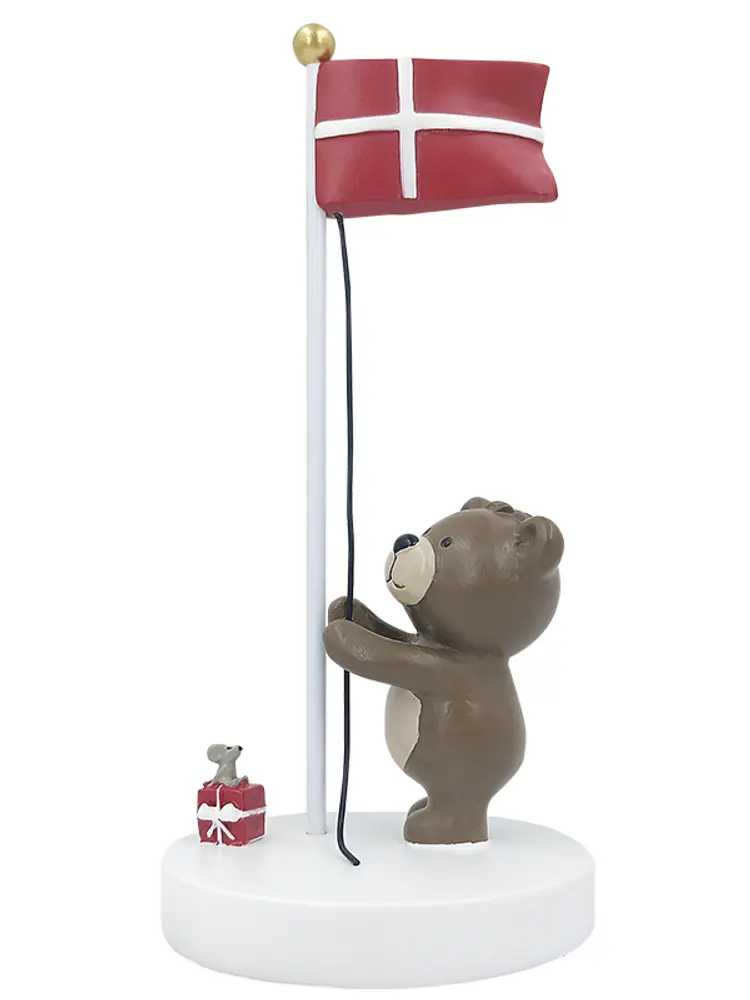 Bordflag, Bamse med mus og gave billede