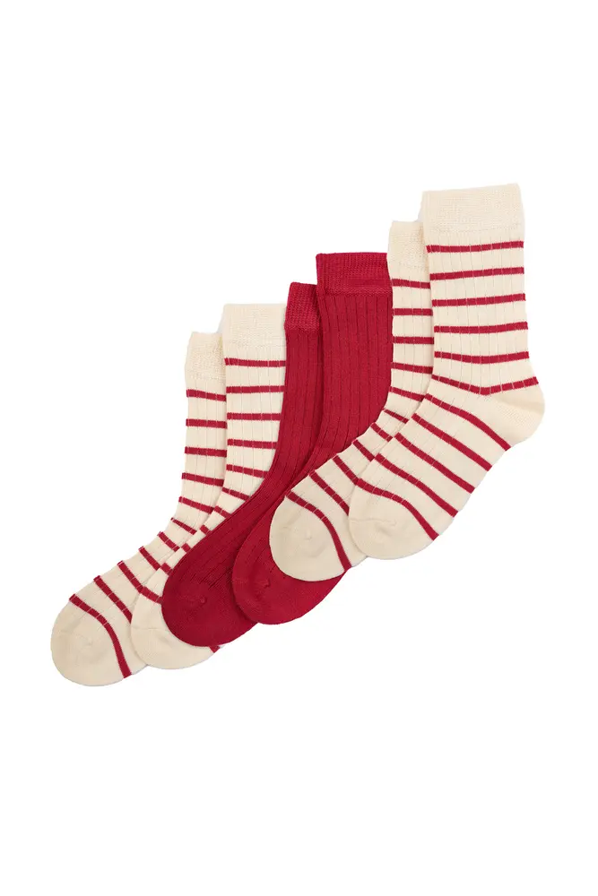 Bamboo strømper 3 pak - CHILI - 35/38 billede