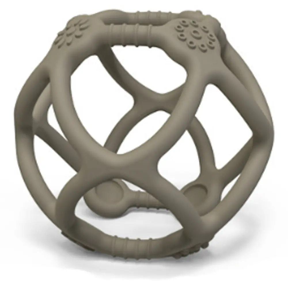 Bidebold i silikone med taktile overflader, grå billede