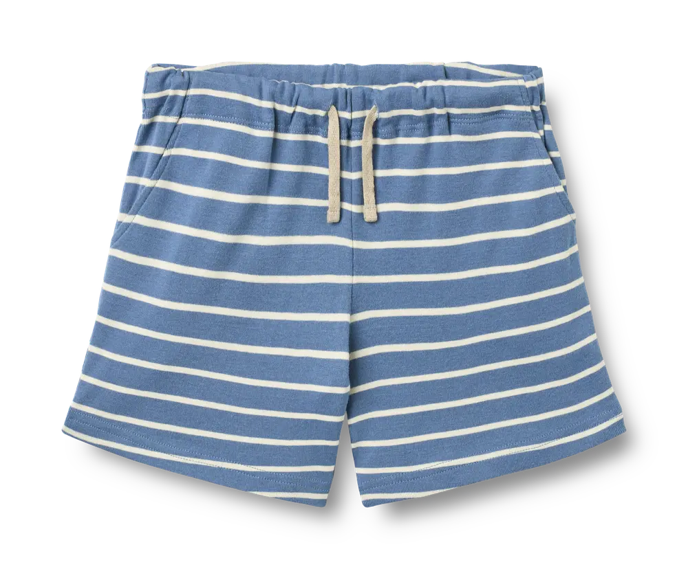 Kalle Jersey Shorts - Blue Stripe - 104 billede