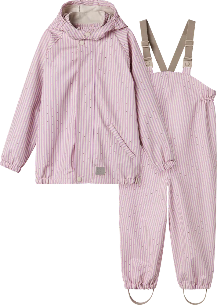 Oddy Regnsæt - Pink Stripe - 74 billede