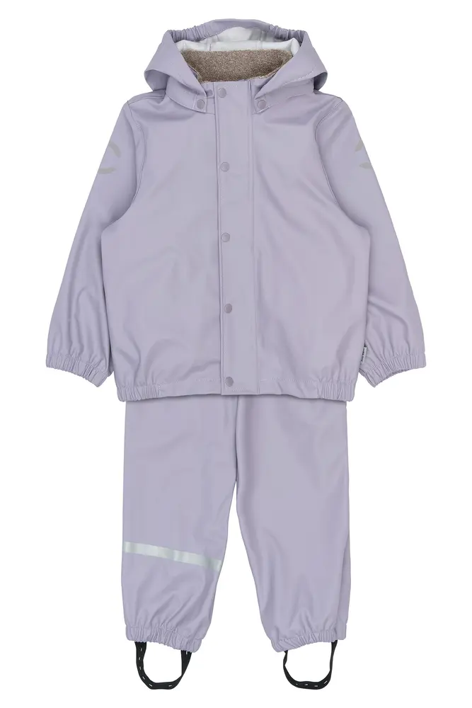 Regntøj PU m. Seler - Lavender Gray - 74