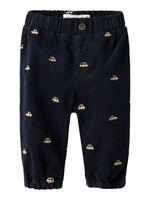Ben Baggy R Cord Emb Bukser - Navy Blazer
