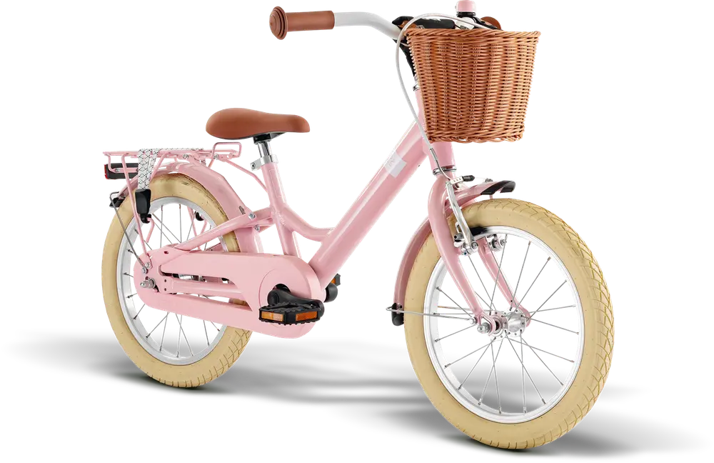 Youke Classic 16" cykel med kurv - Retro rose billede