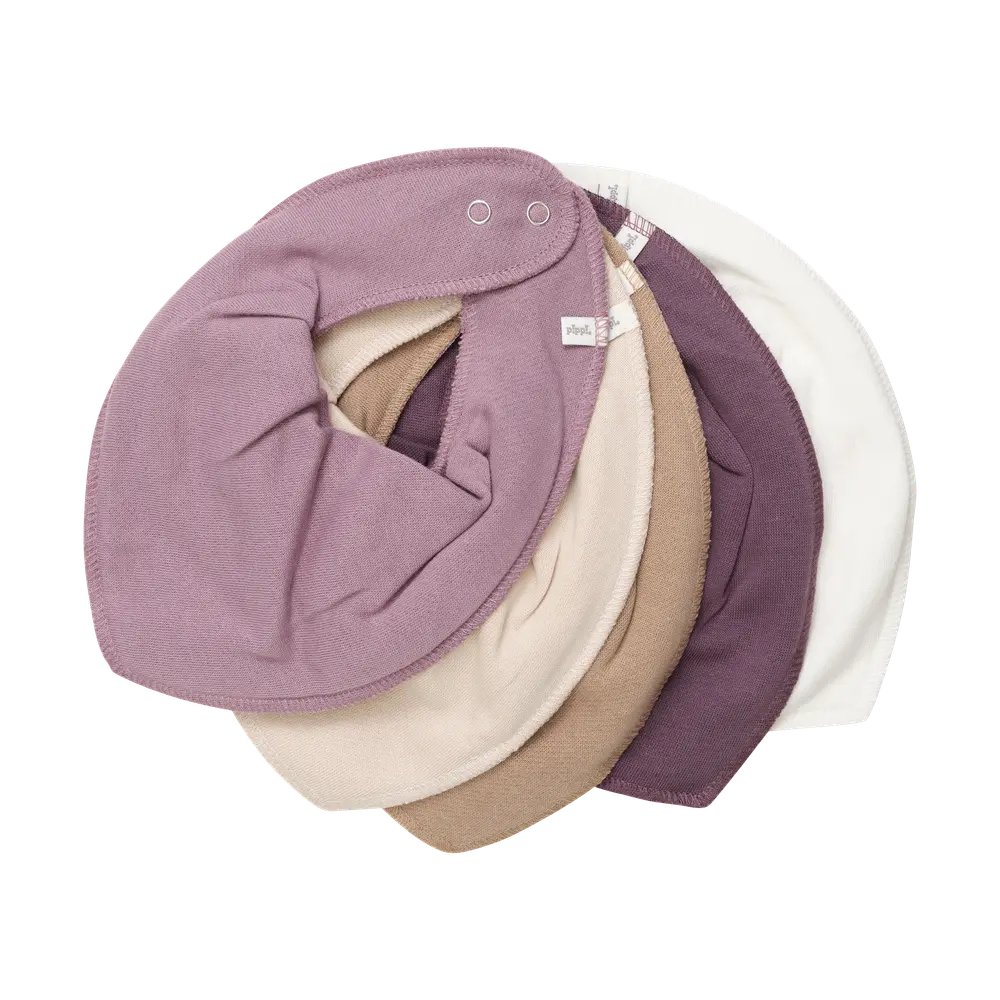 Bandana Bib 5-pak - Elderberry - ONESIZE