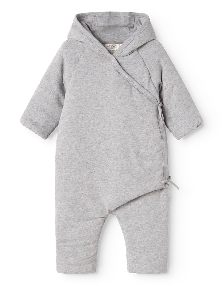 Rex - Vatteret Baby Heldragt - Light Grey Melange - 68-74 billede