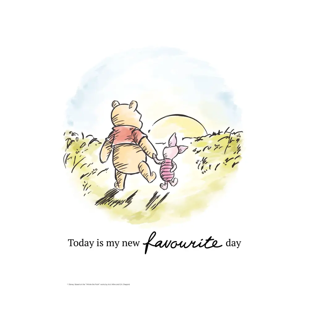 Plakat - Peter Plys - venskabssolnedgang 30x40 billede