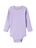 Plain Langærmet Body - Soft lavender