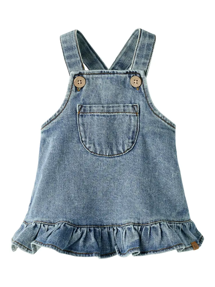 Lil' Atelier Karole Denim Kjole - Medium Blue Denim - 74