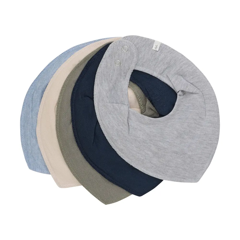 Bandana Bib 5-pak - Blue Fog - ONESIZE