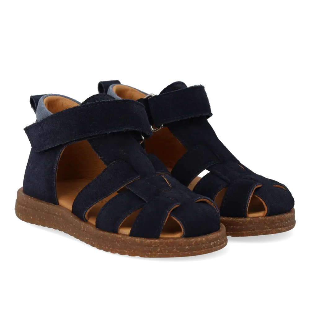 Begynder Sandal m Velcro - Navy/Blue Fog - 21